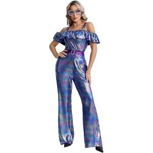 NWT 70’s Disco Jumpsuit with sunglasses costume